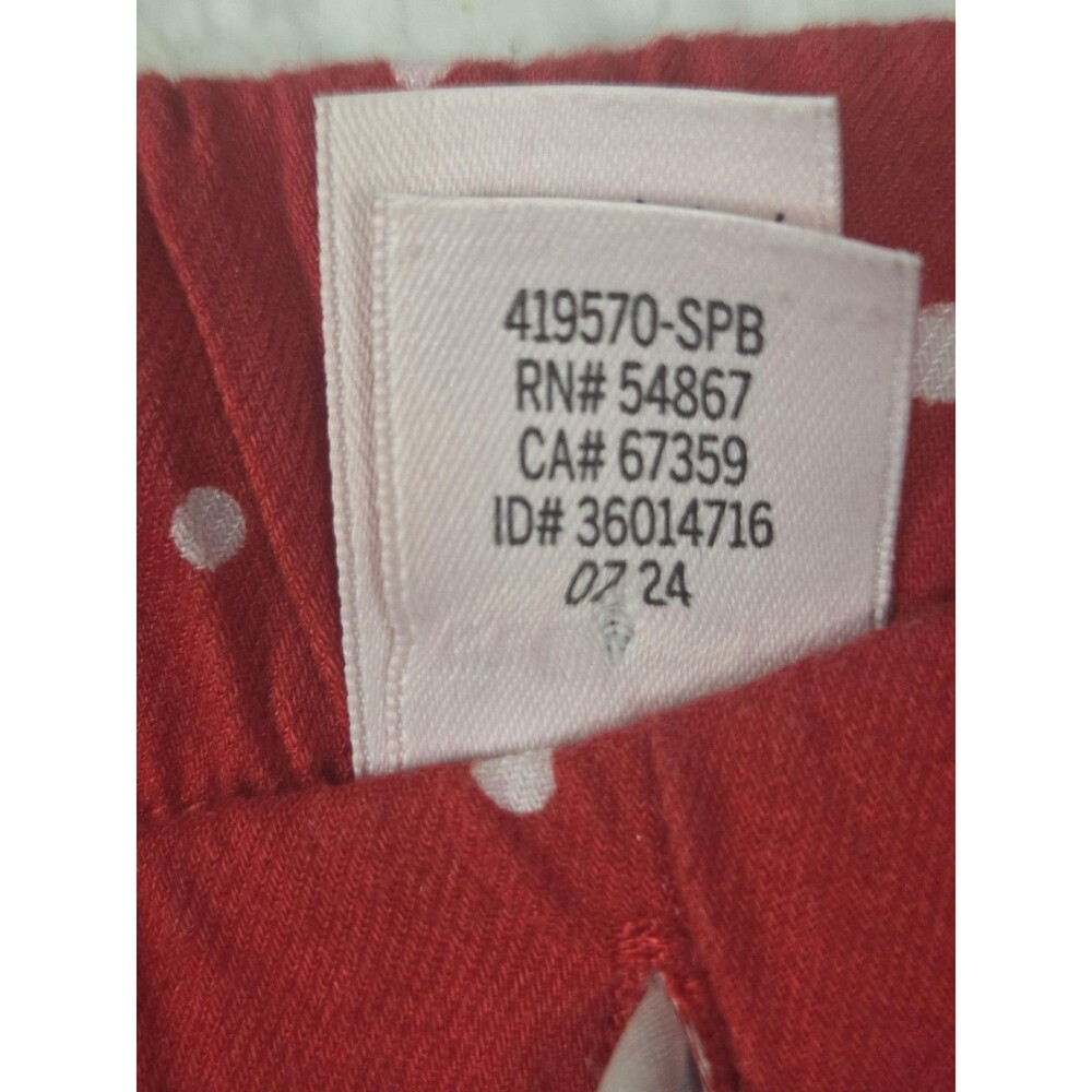Victoria's Secret Pajama Set Womens L Red Polka Dot Button Front Logo Sleepwear - Picture 16 of 16